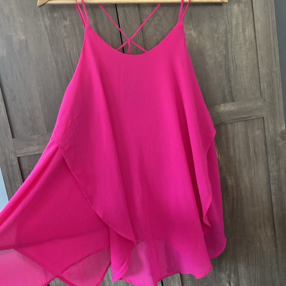 Daytrip Chiffon Flowy Pink Strap Tank Top Women’s Size Small - Picture 15 of 15